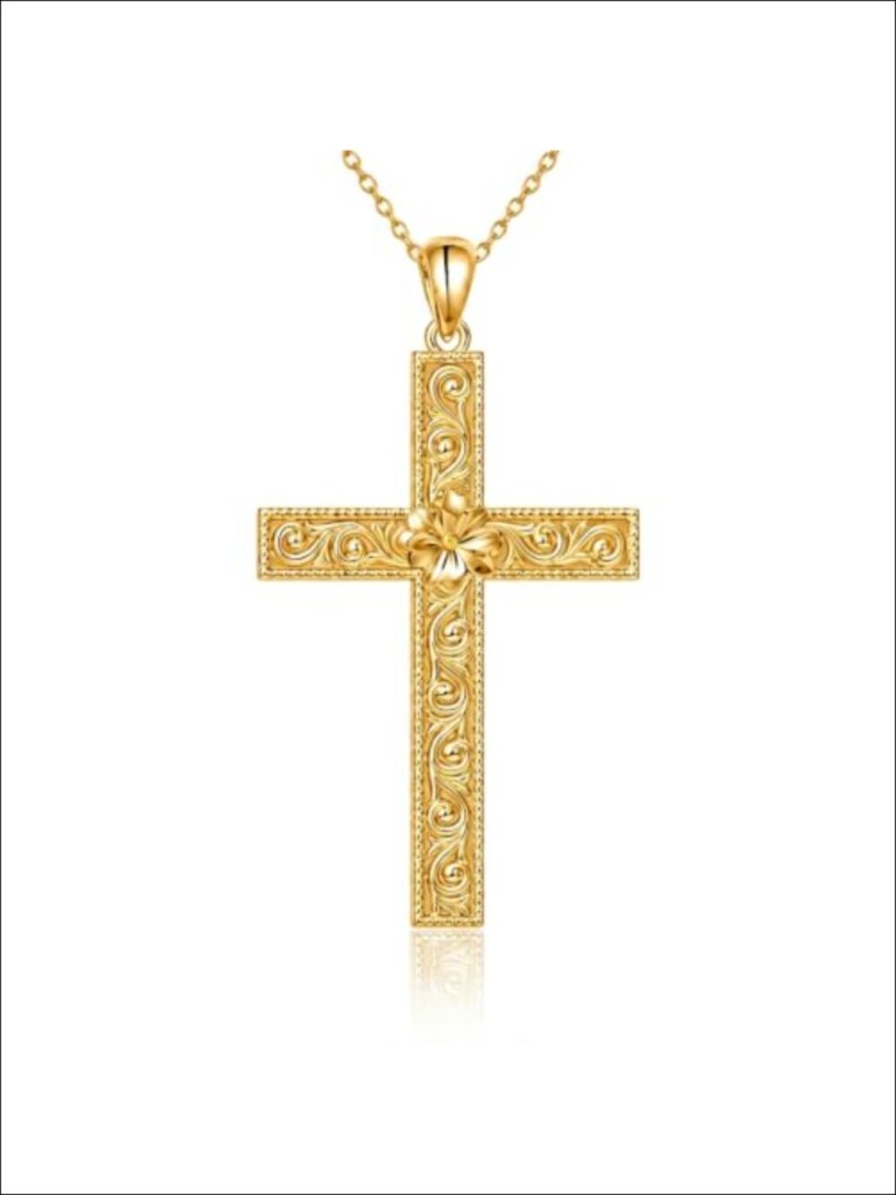14K Gold Plated Cross Pendant Necklace for Women Faith Jewelry
